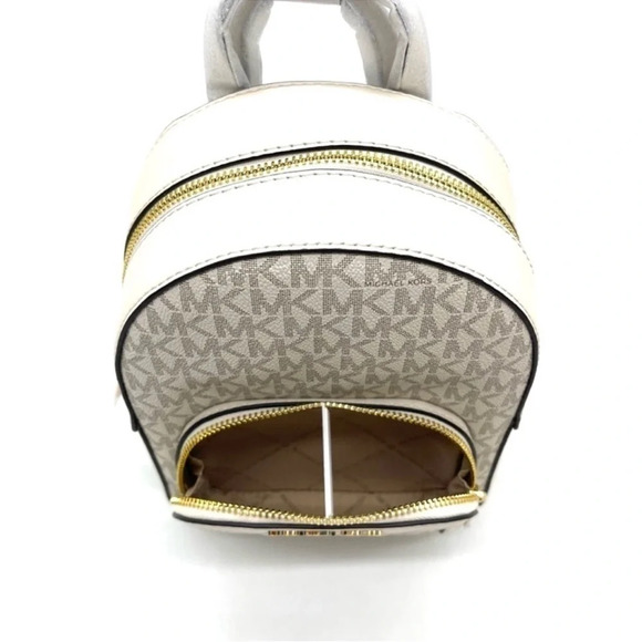 Michael Kors Jaycee Extra Small Convertible Zip Packet Backpack Cream/White - Picture 9 of 10